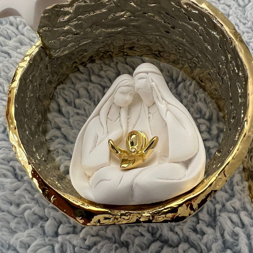 Bongelli Preziosi Nativity Three Figures In One-Piece Set Gold White NEW in Box - Picture 7 of 16